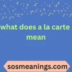 what does a la carte mean