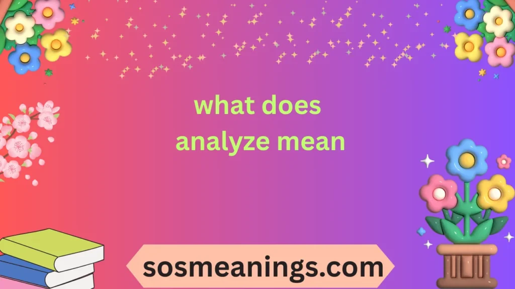 what does analyze mean