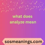 what does analyze mean