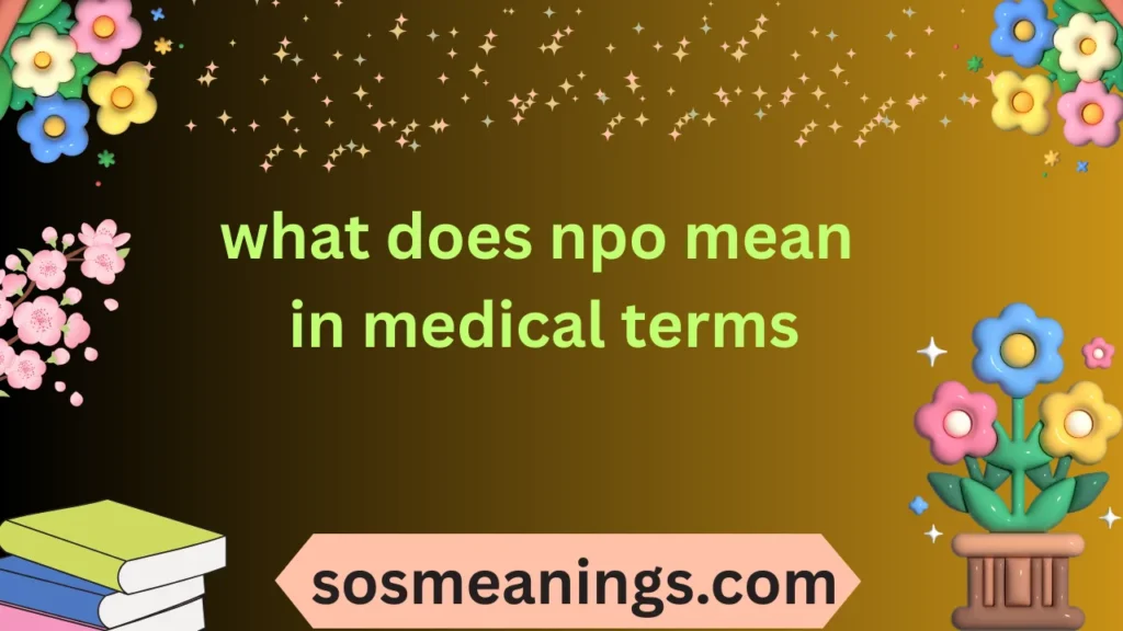 what does npo mean in medical terms
