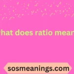 what does ratio mean