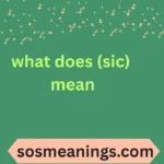 what does (sic) mean