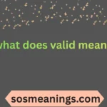 what does valid mean
