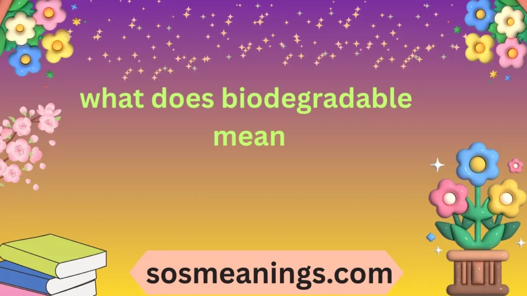 what does biodegradable mean