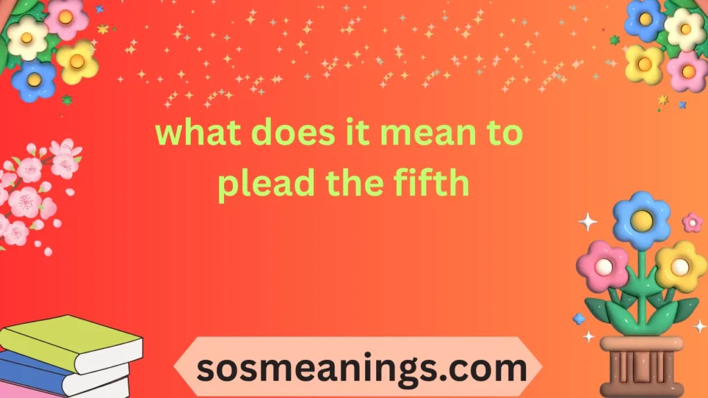 what does it mean to plead the fifth